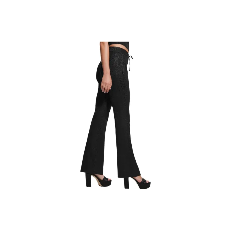 GUESS FW23 Kiersten Lace-Up Pants Jeans Women's Black-1