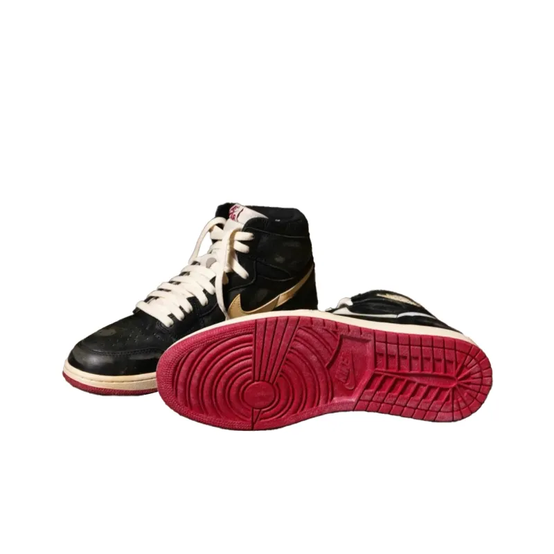 Nigel Sylvester x Jordan Air Jordan 1 'Urine Stain 2.0' High-Top Vintage Basketball Shoes Men's Black White-2