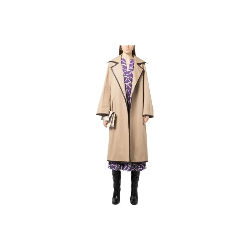 Valentino Trench Coats Women's Khaki-2
