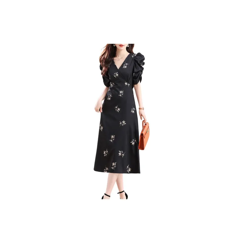 ETSE Short Sleeved Dresses Women's Black-1