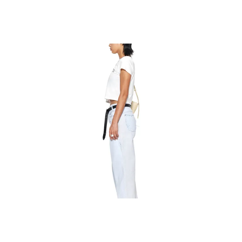MATIN KIM Women's Logo Crop Top White-5