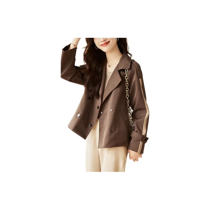 XWI Trench Coat Women's Dark Brown-2