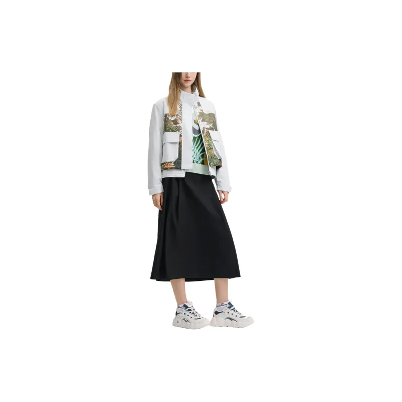 FILA x LUSUO LIANMINGKUAN Jackets Coats Women's Beige Light Gray-4
