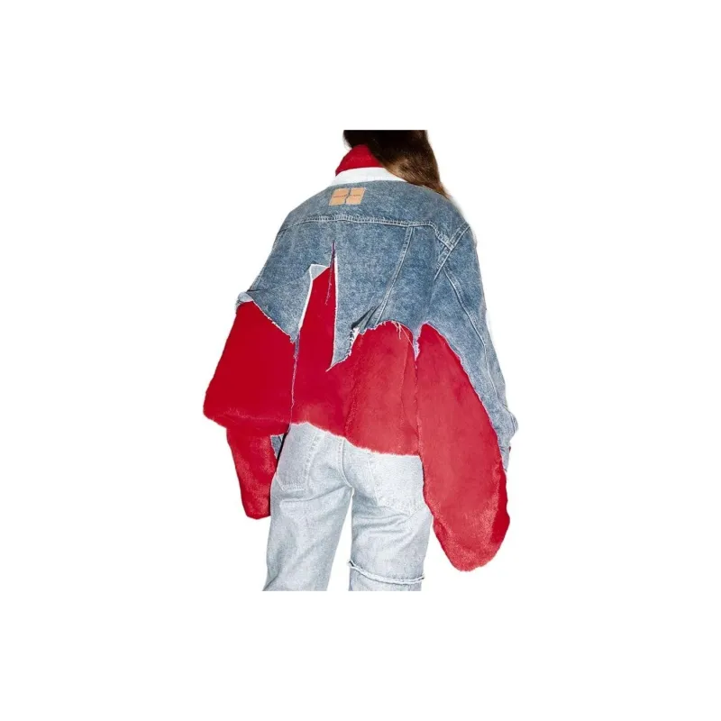 NATASHA ZINKO Faux Fur Denim Jacket-1