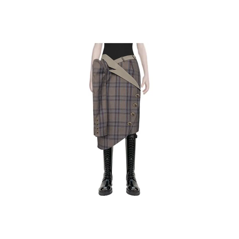 SIQIZ Casual Long Skirts Women's Dark Brown-2