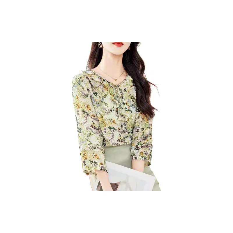 Yi Mengyuan Silk Shirt Women's Light Green-2