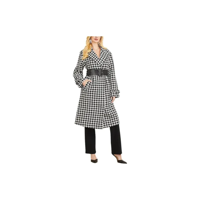 GUESS Natasha Wool-Blend Coat Coats Women's Multicolor-1