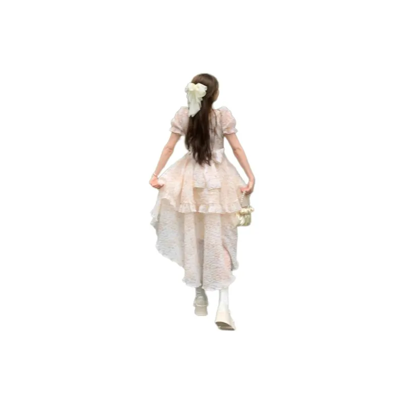 KUNZHUDAXIANG Short Sleeved Dress Women's Soft Apricot Collection-10