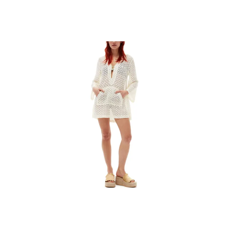 GANNI Long-Sleeved Dresses Women's White-1