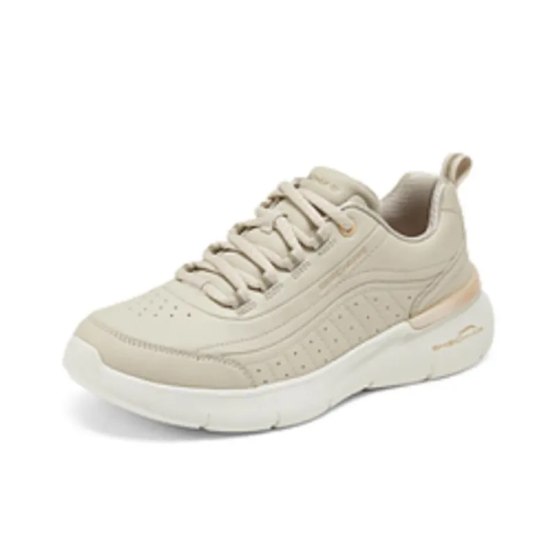 Skechers Sport Anti Slip Wear Resistant Low Top Casual Shoes Women's Beige Gold-1