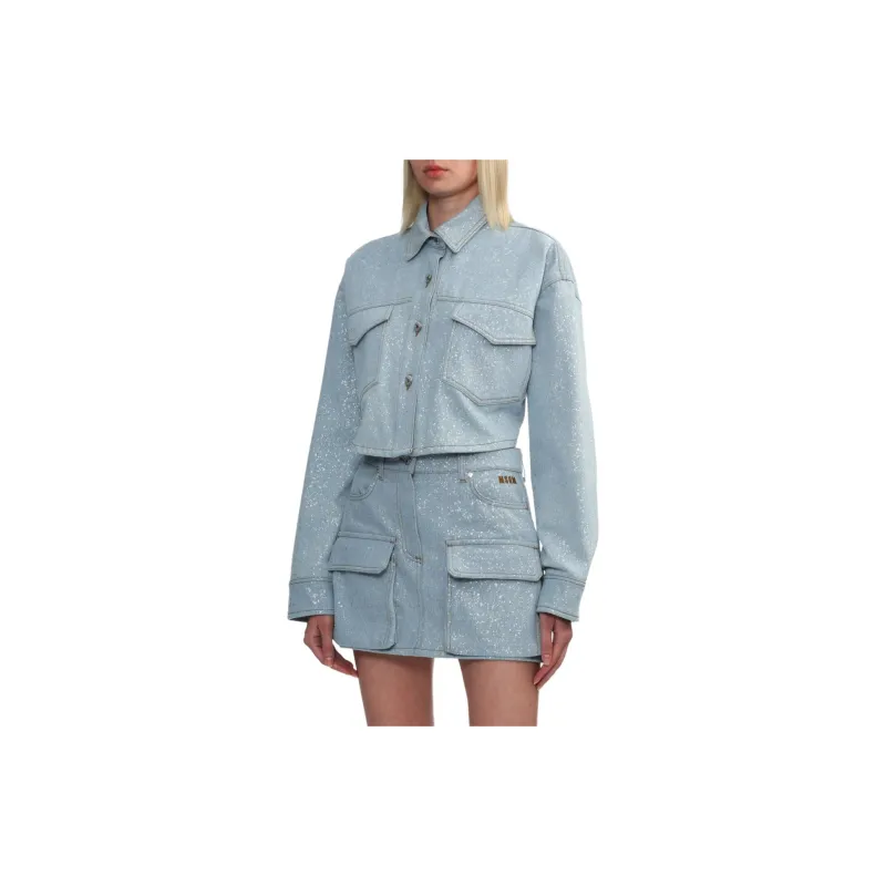 MSGM Glitter Cropped Jacket-3