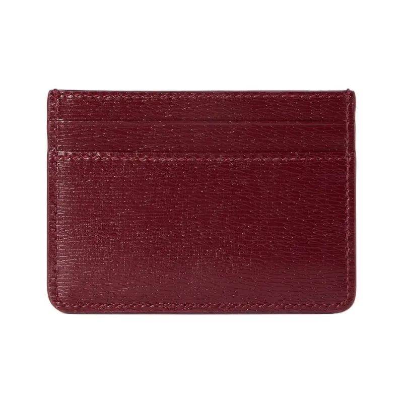 GUCCI Leather Card Holder Women's Red-2