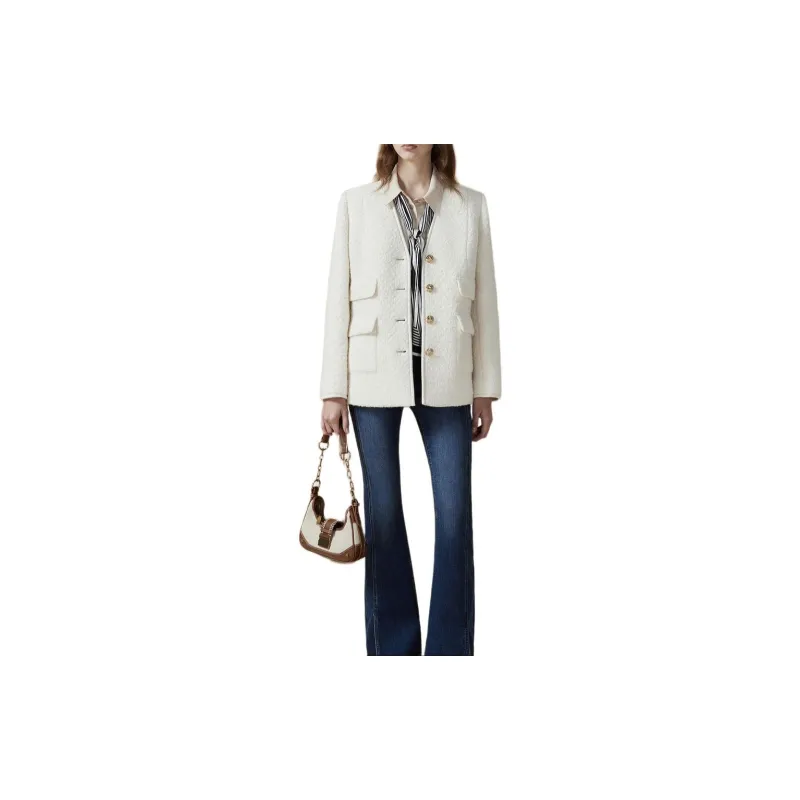 DKNY Coats Women's White-1
