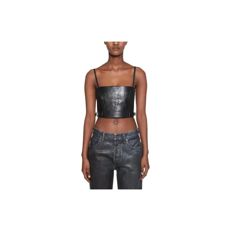 Acne Studios Leather Crop Top-3