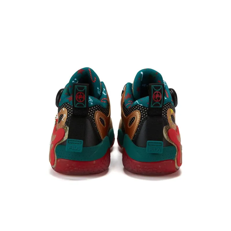 FILA KIDS Slip Resistant Cushioning Mid Top Basketball Shoes Almond Black Kids'-4