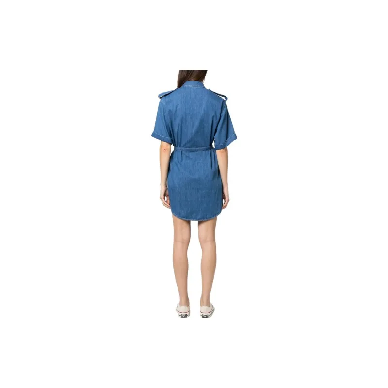 PINKO Short Sleeved Dresses Women's Blue-3