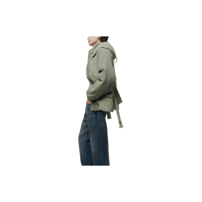 ZARA Puffer Jacket Women's Light Khaki-3