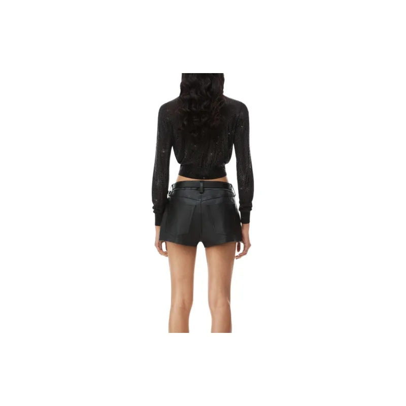 alexander wang Glossy Effect Cropped Cardigan-2