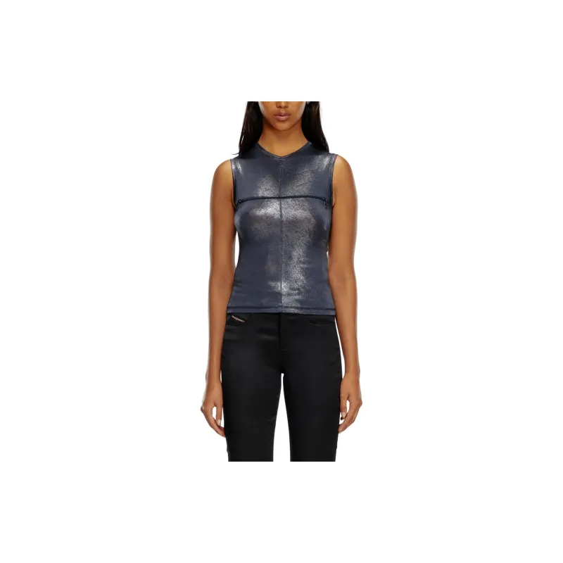 DIESEL T Vezzy Metallic Slit Tank Top-2