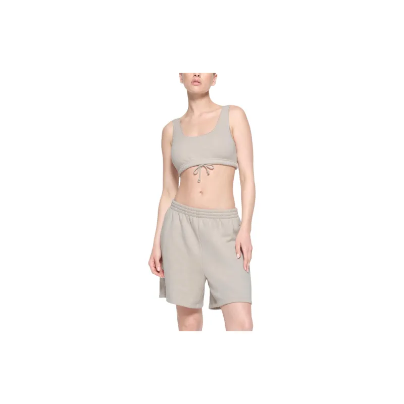 SKIMS COTTON FLEECE OVERSIZED SHORT Casual Shorts Women's STONE/Stone Color-1