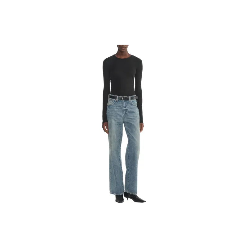 ARITZIA Denim Forum The Farrah Hi-Rise Wide Jean Jeans Women's Into The Bleu Light/Blue Light-1