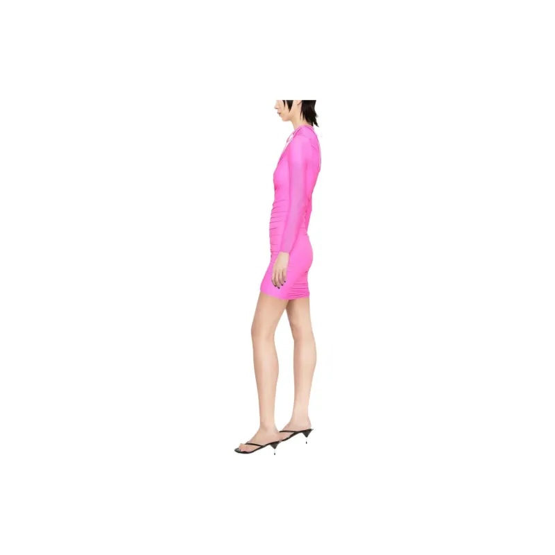 Balenciaga Mini Dress 'Fluo Pink'-3