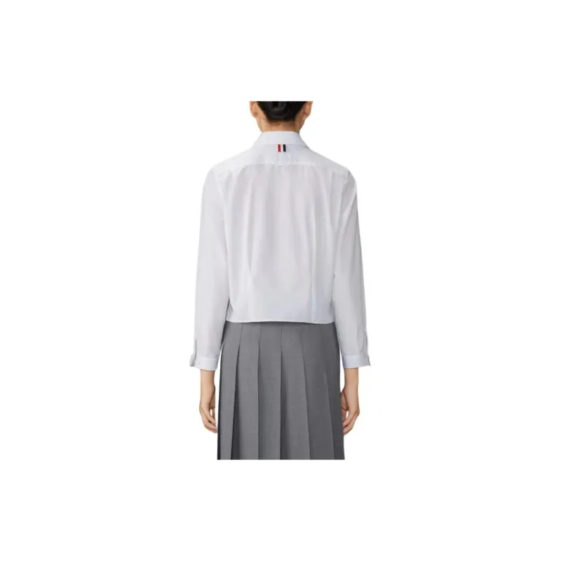 THOM BROWNE Long Sleeved Cropped Shirt-5