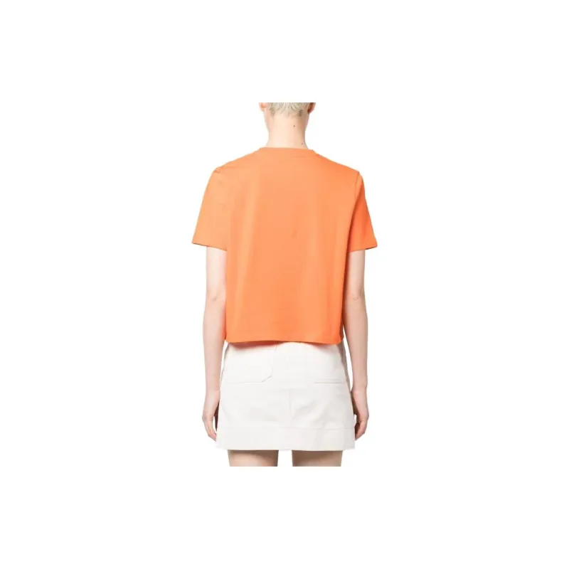 Maison Kitsune Embroidered Logo Cropped T shirt-2
