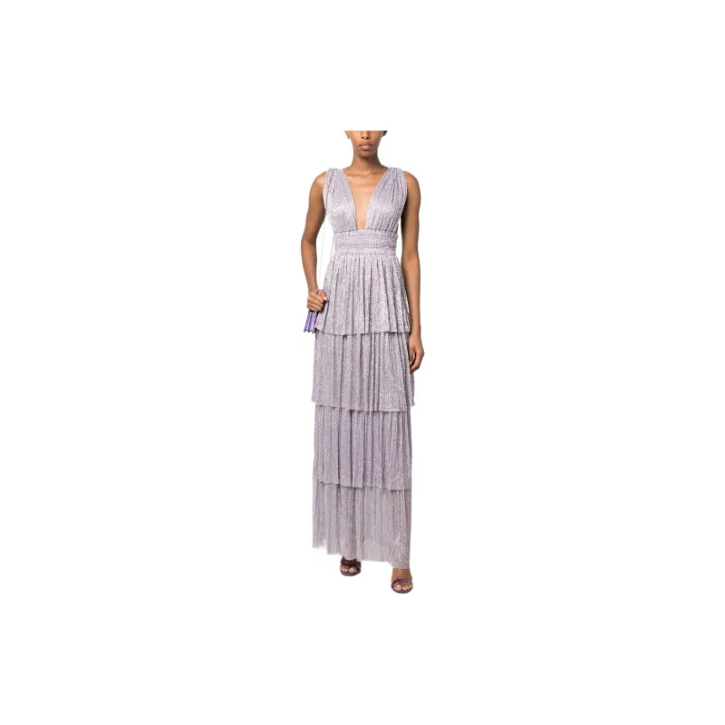 Sabina Musayev Alpha Lamé effect Tiered Gown-1