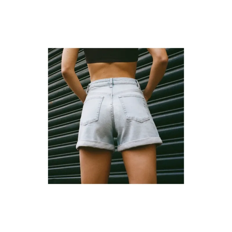 ZARA Denim Shorts Women's Light Blue-3
