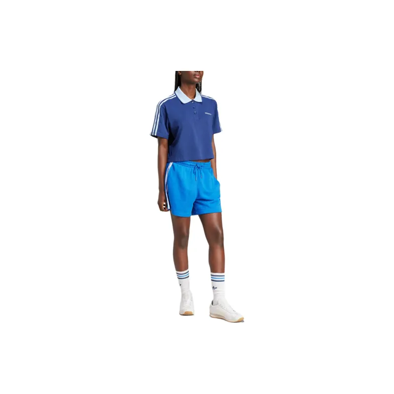 Adidas LOOSE CROP Polo Shirt Women's Dark Blue-2