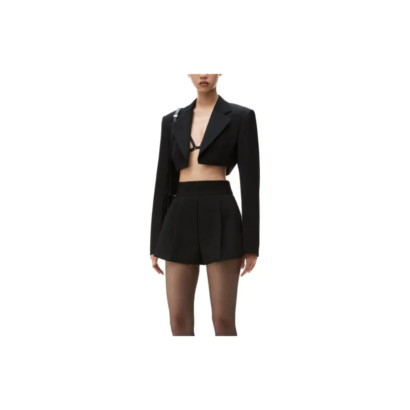 Alexander Wang Pleated Wool Tailored Shorts-3