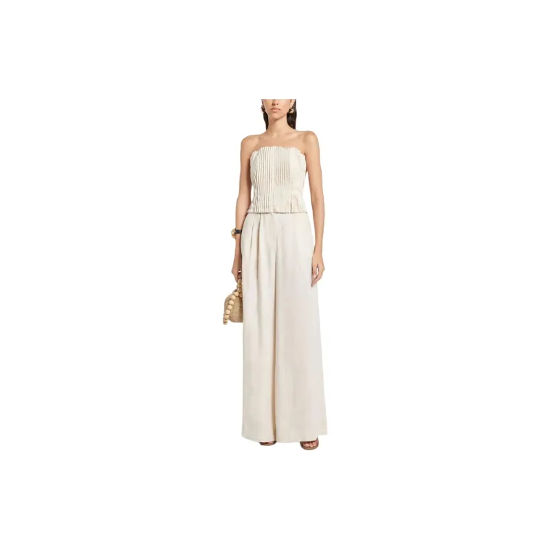 Staud Sasha Linen Wide leg Trousers-3