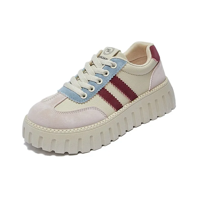 M.M Party Casual Shoes Women's Low Top Beige-5