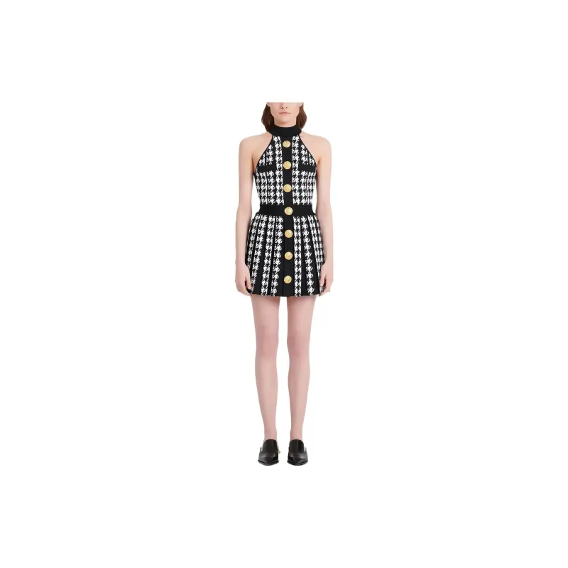BALMAIN Sleeveless Dresses Women's White-1