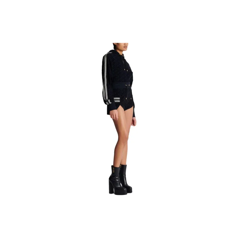 BALMAIN Monogram pattern Mini Shorts-4