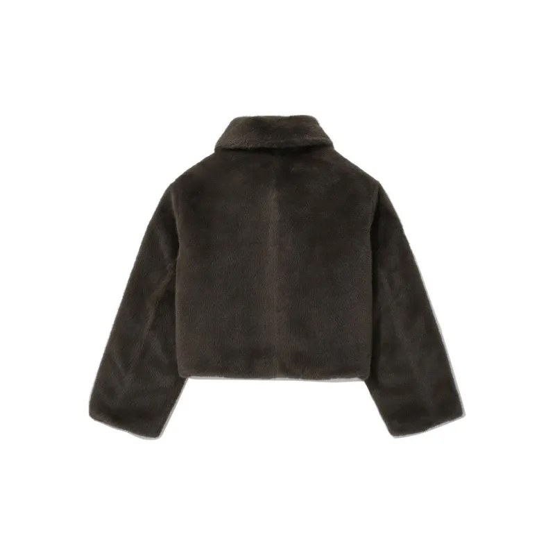 COVERNAT FW24 Velvet feel Coat Women's Charcoal Gray-1