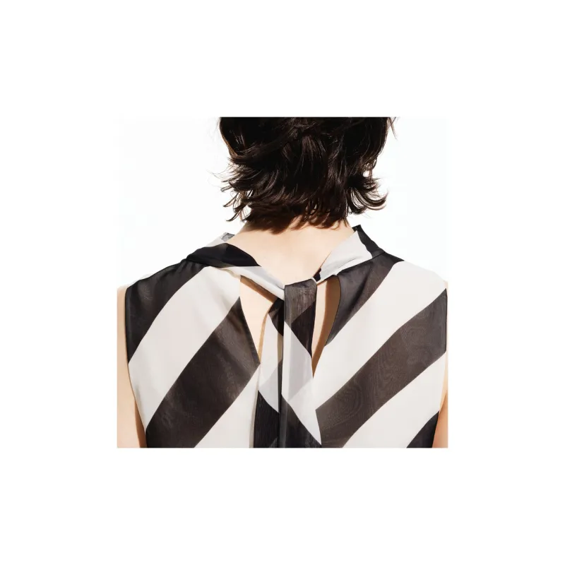 MOCO Tank Top Women's Black Apricot Stripes-2
