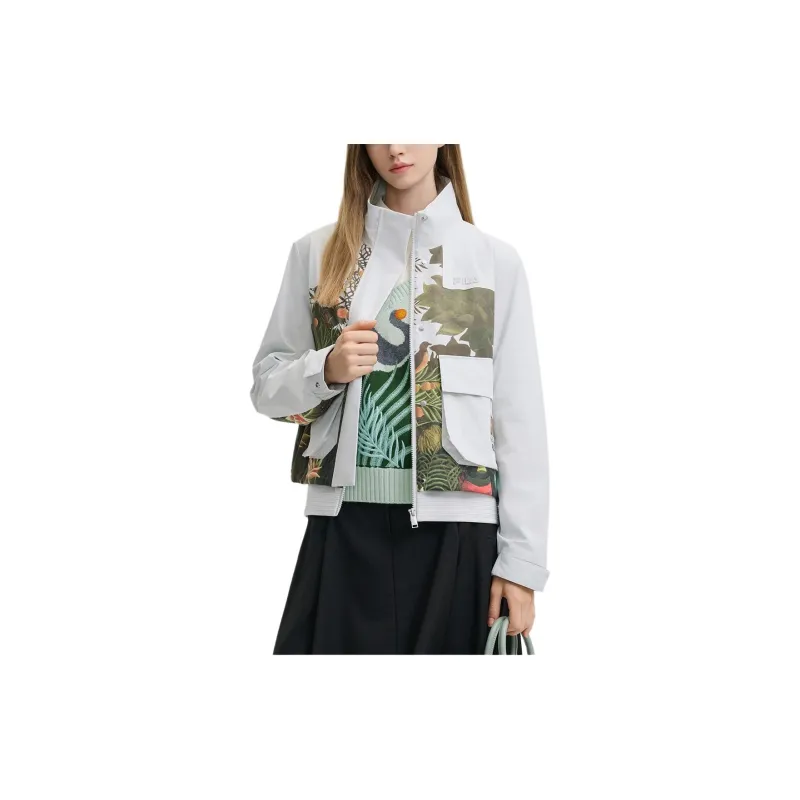 FILA x LUSUO LIANMINGKUAN Jackets Coats Women's Beige Light Gray-2