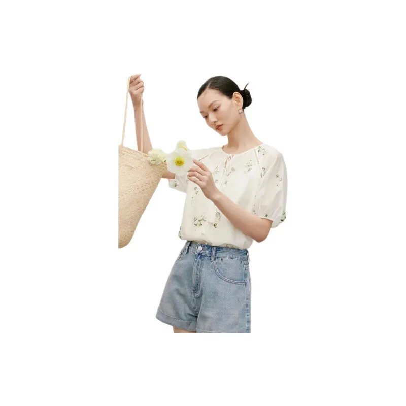 Hopeshow Shirt Women's Green Floral-4