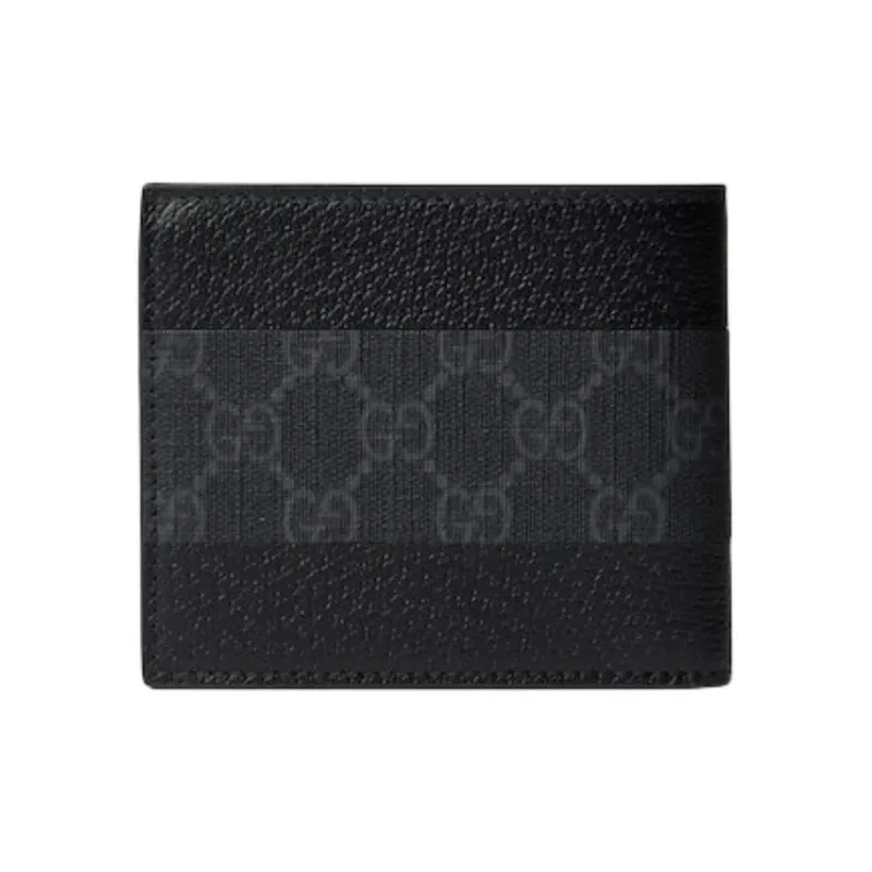 GUCCI Leather Card Holder Trumpets Unisex Black-2