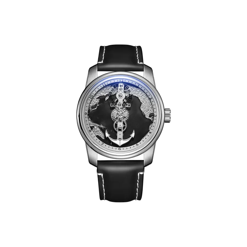 OBLVLO Automatic Mechanical Movement Watch Men's Watches Black Dial-0