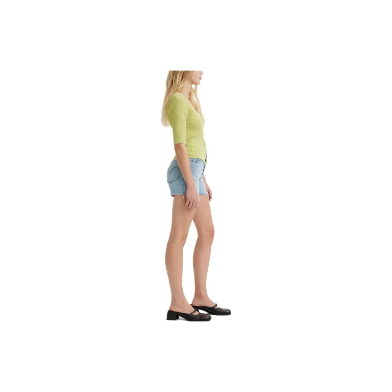 Levis Denim Shorts Women's Light Blue-2