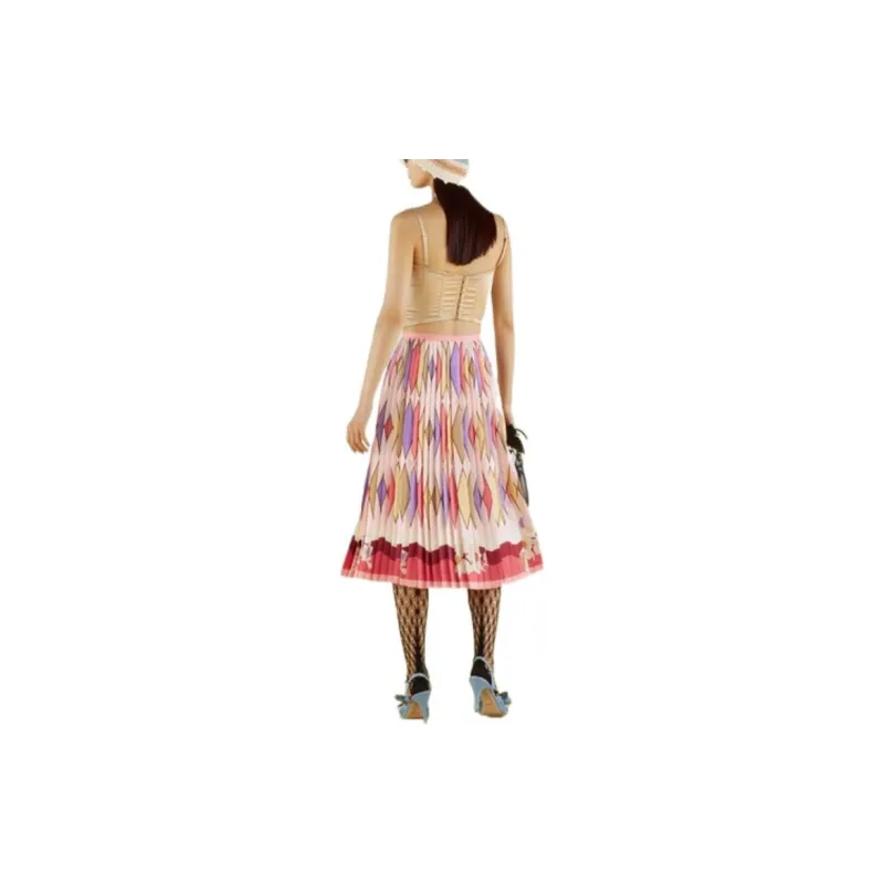 GUCCI Fw22 Tanabata Series Casual Long Skirts Women's Pink-1