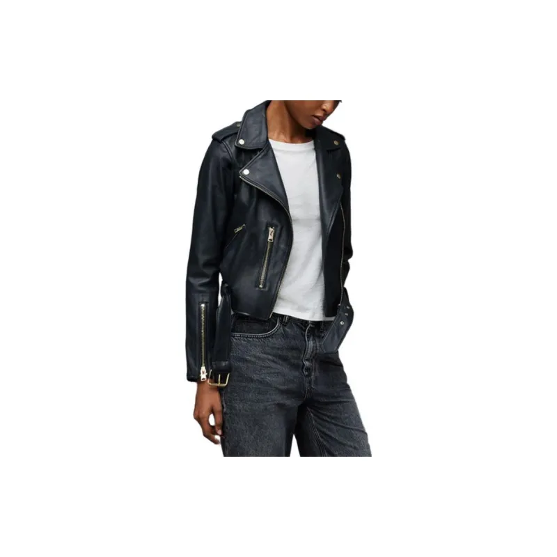ALLSAINTS Leather Jackets Women's Black-3