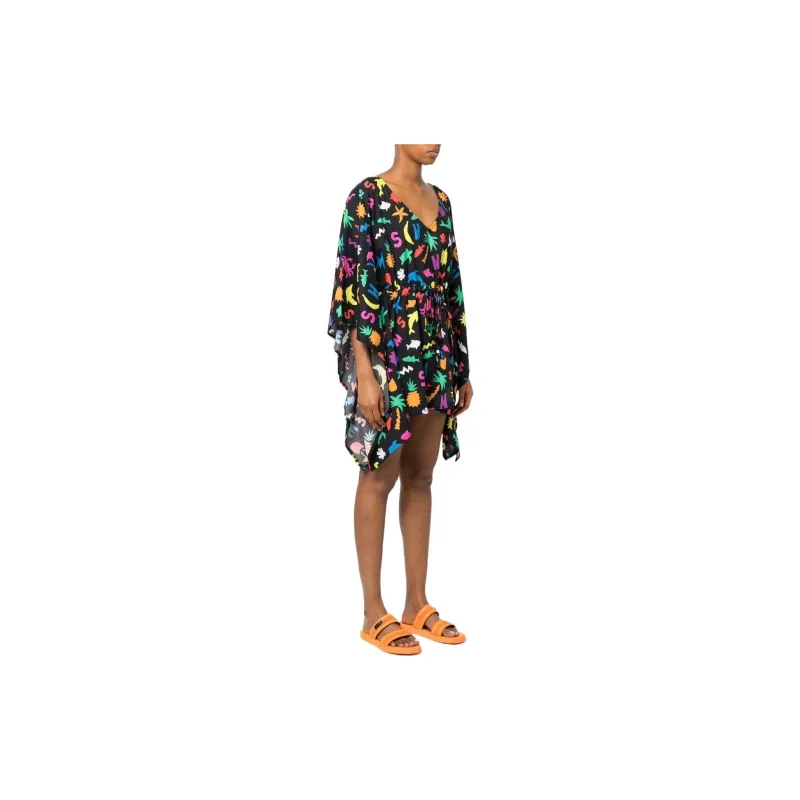 MOSCHINO All Over Logo Printed V-Neck Caftan-2