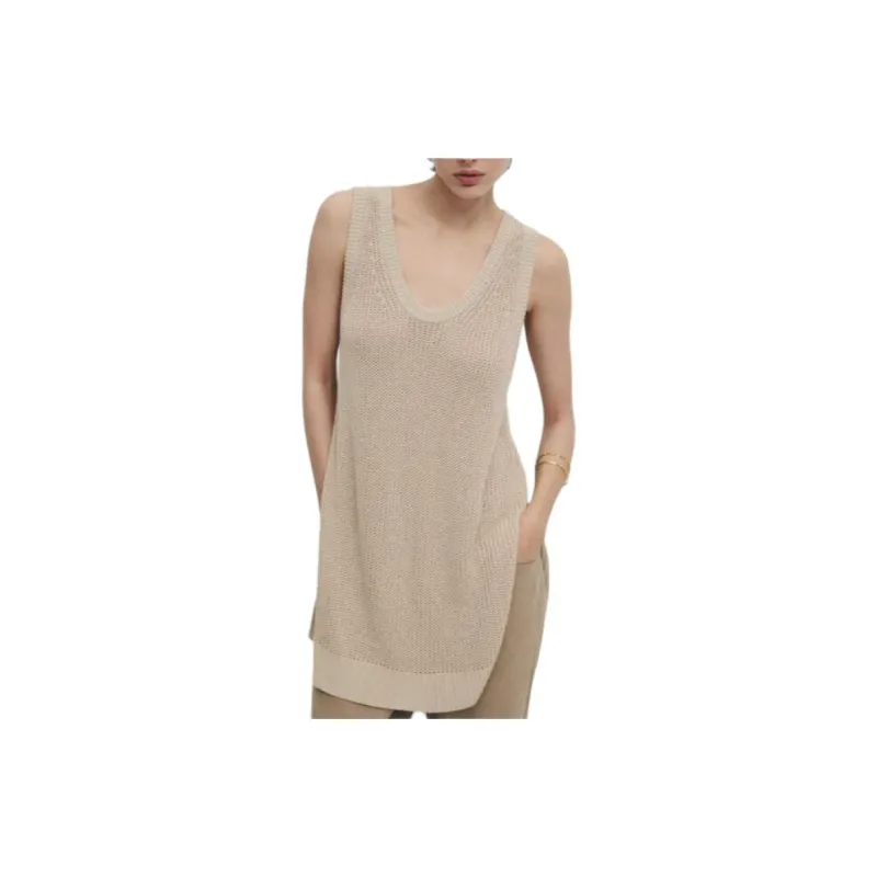 Massimo Dutti Tank Top Women's Light Brown-3