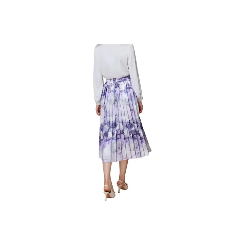BBLLUUEE Casual Long Skirt Women's Mist Purple-5