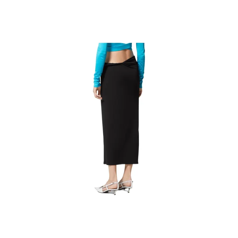 VERSACE Gathered Detail Midi Skirt-4