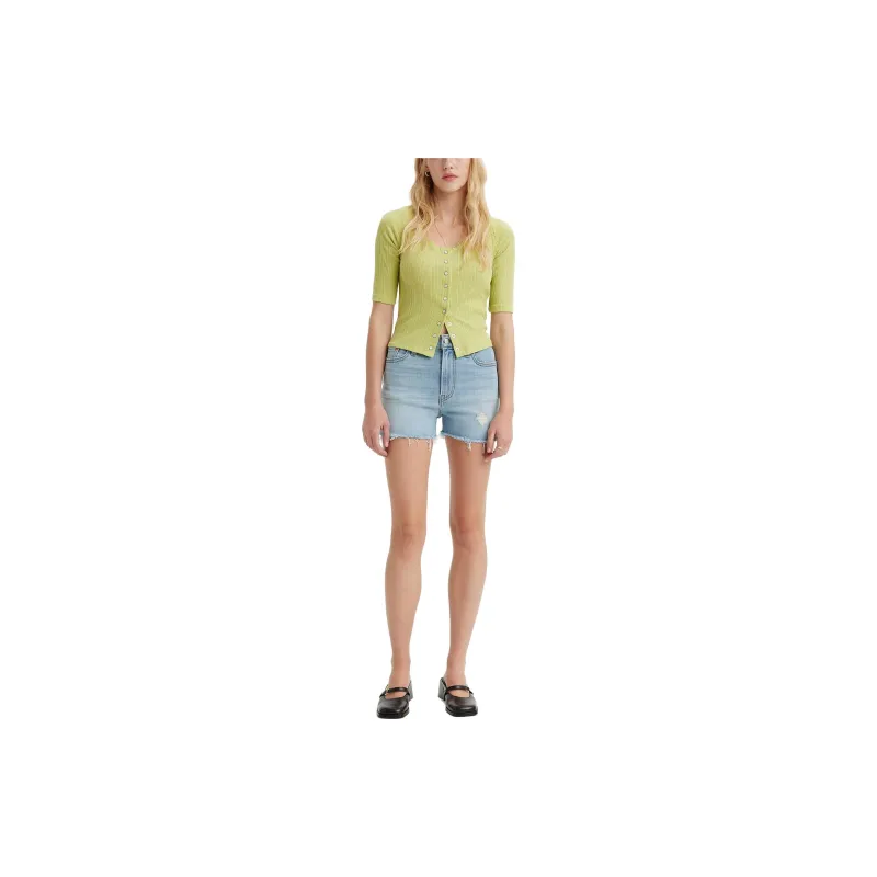 Levis Denim Shorts Women's Light Blue-1